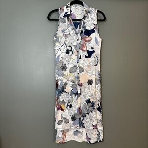 Spence - Floral Sleeveless Buttondown Dress/Duster Top